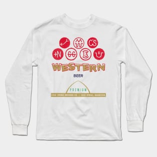 Western Beer Retro Defunct Breweriana Long Sleeve T-Shirt